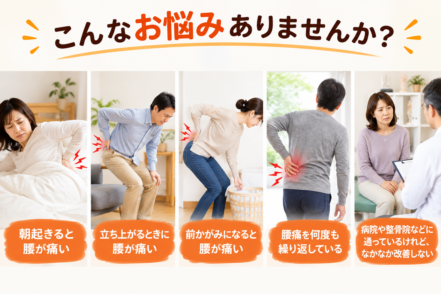 たくさんの腰痛と向き合い、たくさんの笑顔に出会いました。ご来院29,000人超、20周年突破